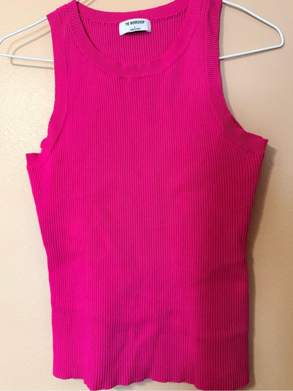 Workshop Republic Clothing Fuchsia Ribbed Tank Top